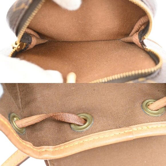 LOUIS VUITTON Mini Montsouris Backpack Bag Monogram Leather Brown - Picture 13 of 15